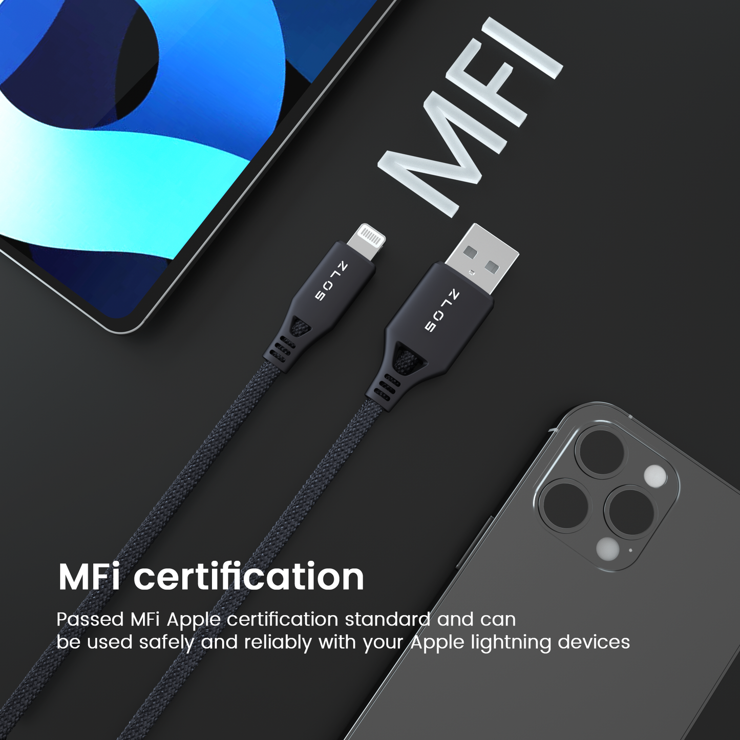 Lightning to USB-A Cable - Grey 1.2m